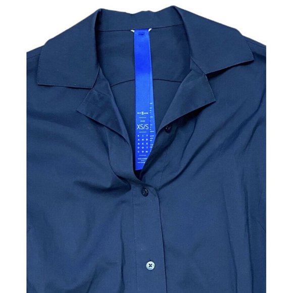 Kit & Ace Midi Shirt Dress XS / S Blue Belted Pockets Cotton - Picture 5 of 5